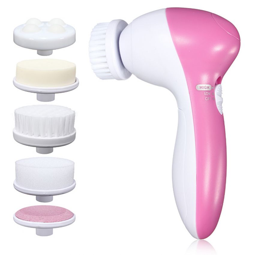 Face Cleansing Massager with 5 Attachments